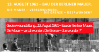 Gedenkveranstaltung am 13. August 2021: „13. August 1961 – Bau der Berliner Mauer. Die Mauer – verschwunden. Die Grenze – überwunden?" Foto: Bundesarchiv, Bild 173-1321 / Helmut J. Wolf / CC-BY-SA 3.0