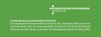 Ausschreibung des Superintendent:innenamts: Im Evangelischen Kirchenkreis Berlin Süd-Ost ist ab 1. November 2026 das Amt der Superintendentin oder des Superintendenten (m/w/d) mit 100 % Dienstumfang für die Dauer von zehn Jahren zu besetzen