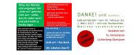DANKE! und tschüss ... "Licht an!" hat sich – vom 25. Februar bis zum 1. März 2017 – mit vier Dankeschön-Motiven verabschiedet.