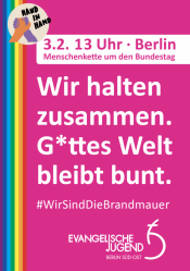 Aufruf zum Aktionstag und zur Großdemonstration am 3. Februar 2024 #WirSindDieBrandmauer um 13 Uhr auf der Bundestagswiese