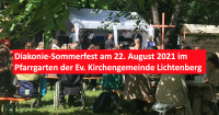Diakonie-Sommerfest am 22. August 2021 im Pfarrgarten der Ev. Kirchengemeinde Lichtenberg. Foto: Projekt Welcome!