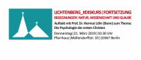 Ev. Kirchengemeinde Lichtenberg setzt den Lichtenberg_#Diskurs fort mit dem Thema Begegnungen - Natur, Wissenschaft und Glaube