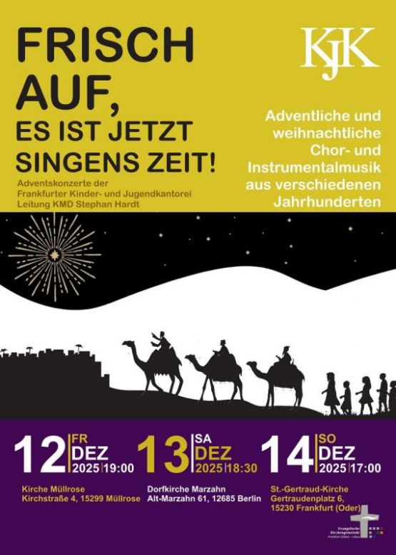 Konzert der Kinder- und Jugendkantorei Frankfurt/Oder –&nbsp;Dorfkirche Marzahn, 13. Dezember 2025, 18.30 Uhr
