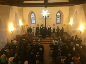 Einführung von Pfarrer Dr. Sebastian Fuhrmann am 3. Dezember 2017 in der Alten Pfarrkirche Lichtenberg. Foto: Fam. Orphal / Ev. Kirchengemeinde Lichtenberg