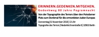 ERINNERN. GEDENKEN. MITGEHEN. Gedenkweg 80 Jahre Pogromnacht am Donnerstag, 8. November 2018, 13 Uhr.