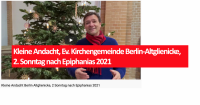 Kleine Andacht, Ev. Kirchengemeinde Berlin-Altglienicke, 2. Sonntag nach Epiphanias 2021