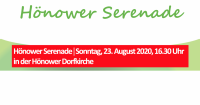 Hönower Serenade│Sonntag, 23. August 2020, 16.30 Uhr in der Hönower Dorfkirche