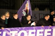 Bischof Markus Dröge bei der Mahnwache vor dem Berliner Dom. Foto: Jürgen Bosenius