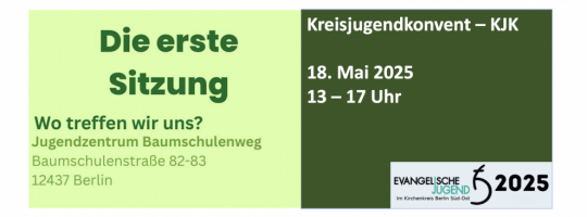 Kreisjugendkonvent am 18. Mai 2025 von 13 bis 17 Uhr im Jugendzentrum Baumschulenweg