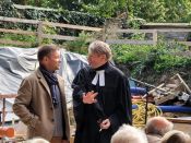 Ev. Versöhungskirchengemeinde Berlin-Biesdorf: Grundsteinlegung des neuen Gemeindehauses auf dem Pfarrhof. Foto: Ev. Versöhungskirchengemeinde Berlin-Biesdorf