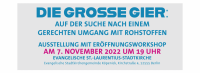 Die große Gier: Auf der Suche nach einem gerechten Umgang mit Rohstoffen – Ausstellung mit Eröffnungsworkshop am 7. November 2022 um 19 Uhr in der Stadtkirche Köpenick