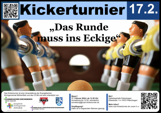 Jetzt anmelden! Kickerturnier 2024 – für Teams aus Kirchengemeinden des Ev. Kirchenkreises Berlin Süd-Ost – alle Infos hier