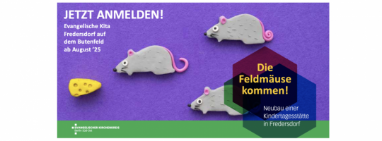 Ab sofort können Eltern ihr Kind in der Evangelischen Kita Fredersdorf anmelden.