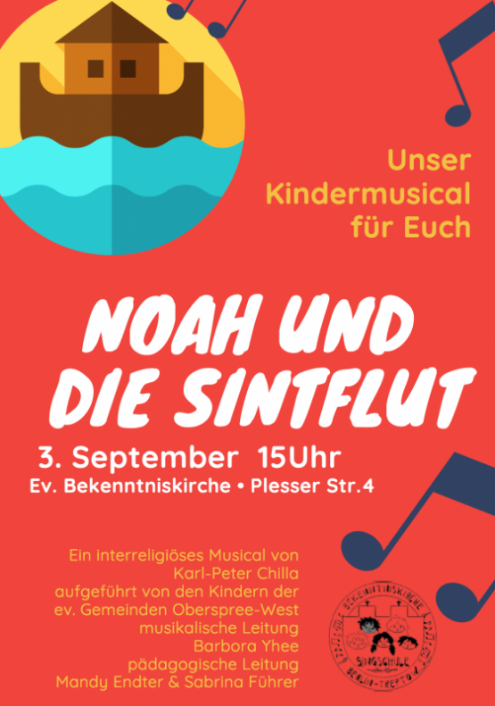 Kindermusical: Noah und die Sintflut in der Treptower Bekenntniskirche – Samstag, 3. September 2022, 15 Uhr