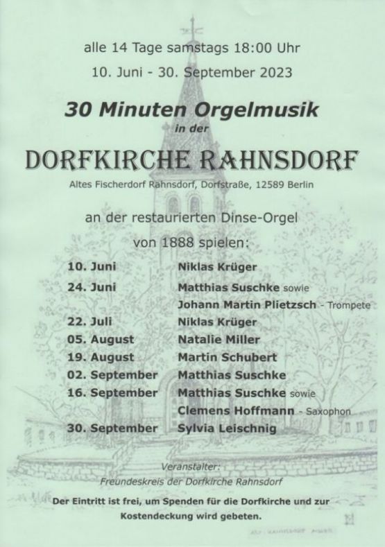 Orgelsommer in Rahnsdorf