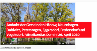 Andacht der Gemeinden Hönow, Neuenhagen-Dahlwitz, Petershagen, Eggersdorf, Fredersdorf und Vogelsdorf, Miserikordias Domini 26. April 2020