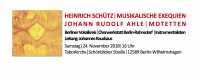 Werke von Johann Rudolf Ahle und Heinrich Schütz am 24. November in der Wilhelmshagener Taborkirche