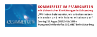 Veranstalten ein Sommerfest im Pfarrgarten: Die Ev. Kirchengemeinde Lichtenberg und das Kooperationsprojekt "Welcome" der SozDia-Stiftung und des Ev. Kirchenkreises Lichtenberg-Oberspree am 18. August 2019 in der Möllendorffstr. 33 von 14 bis 18 Uhr.