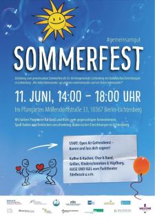Evangelische Kirchengemeinde Lichtenberg: Gemeinde-Diakoniefest im Pfarrgarten am 11. Juni 2023 von 14 bis 18 Uhr