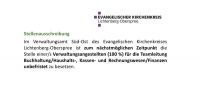 Das Verwaltungsamt Süd-Ost des Ev. Kirchenkreises Lichtenberg-Oberspree sucht eine/n Verwaltungsangestellte/n (100 %) für die Teamleitung Buchhaltung/Haushalts-, Kassen- und Rechnungswesen/Finanzen