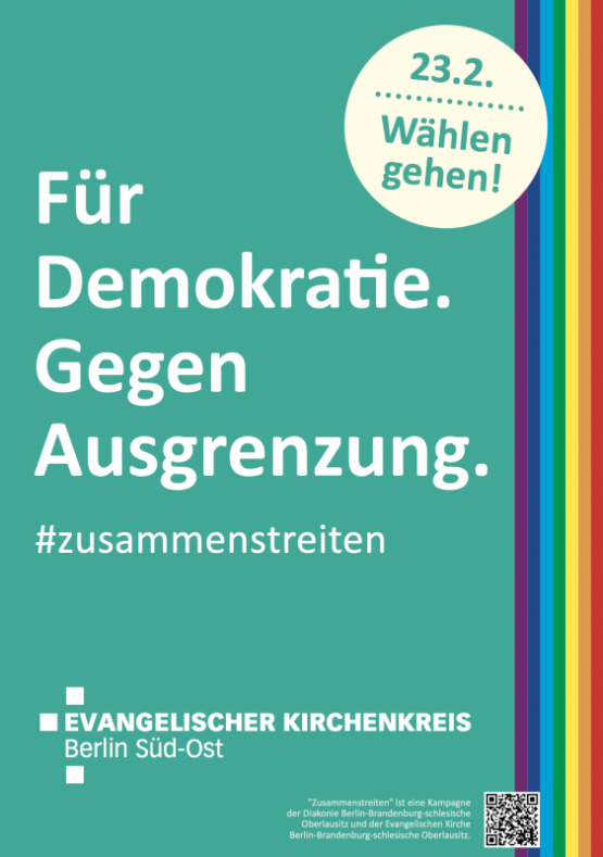 "23.2. – Wählen gehen": Wahlaufruf des Ev. Kirchenkreises Berlin Süd-Ost