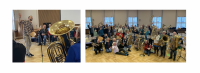 „Mehr davon und gerne wieder!“ – Der Komponist Werner Petersen begeistert bei Workshop im Haus des Kirchenkreises 60 Bläserinnen und Bläser