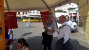 Projekt Welcome! und Kommunale Ökumene Treptow-Köpenick: interaktives Zelt „Facetten des Glaubens“. Foto: Welcome!