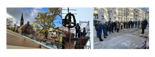 Richtfest der Ev. Kindertagesstätte Adlershof des Ev. Kitaträgers Berlin Süd-Ost. Fotos: ekbso.de