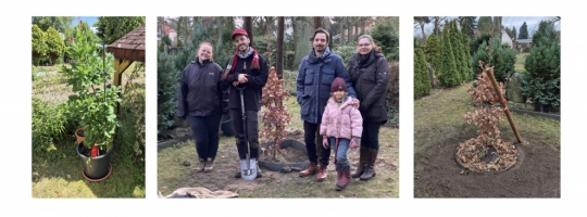 (Foto in der Mitte – v.l.n.r.:) Daniela Pohl, Julian Schilling, Ava mit Ihrem Papa Marco und Sandra Stricksner. Fotos: Julian Schilling (links, rechts) und Jürgen Bosenius (Mitte)