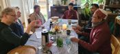 Abendessen in Friedrichshagen nach der Ankunft in Berlin.