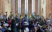Festival Junges Blech 2024: großer Tag für den Posaunenchornachwuchs im Kloster Chorin – Kirchenkreis Berlin Süd-Ost mit von der Partie. Foto: Jürgen Bosenius