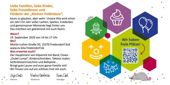 Hurra! Die „Kleinen Feldmäuse“ feiern ihren 1. Geburtstag