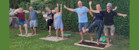 Ein Abschiedsgeschenk der besonderen Art – neuer „Fußfühlpfad“ im Ev. Kindergarten Mahlsdorf. Foto: Ev. Kindergarten Mahlsdorf