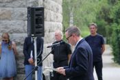 Gedenkveranstaltung anlässlich des 100. Todestags Walther Rathenaus am 25. Juni 2022 am Familiengrab auf dem Waldfriedhof Oberschöneweide. Foto: Jürgen Bosenius