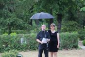 Gedenkveranstaltung anlässlich des 100. Todestags Walther Rathenaus am 25. Juni 2022 am Familiengrab auf dem Waldfriedhof Oberschöneweide. Foto: Jürgen Bosenius