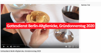 Gottesdienst Berlin-Altglienicke, Gründonnerstag 2020