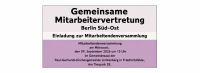 Mitarbeitendenversammlung am Mittwoch, 9. September 2026 um 15 Uhr im Gemeindesaal der Paul-Gerhardt-Kirchengemeinde Lichtenberg in Friedrichsfelde, Am Tierpark 28, 10315 Berlin
