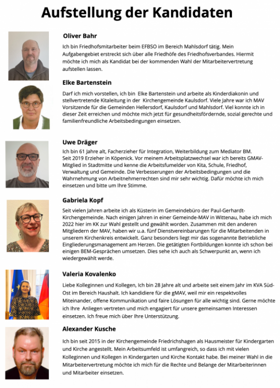 Wählen gehen! Gemeinsame Mitarbeitervertretung (GMAV) Berlin Süd-Ost: GMAV-Wahl findet am 25. März 2026 von 9 bis 17 Uhr im Haus des Kirchenkreises, Schottstr. 6, 10365 Berlin im Konferenzsaal des Verwaltungsamts statt