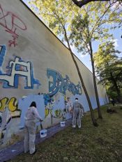 Ev. Paul-Gerhardt-Kirchengemeinde Lichtenberg: Graffiti-Projekt „Gestalte deinen Raum“. Foto: Projekt