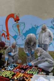 Ev. Paul-Gerhardt-Kirchengemeinde Lichtenberg: Graffiti-Projekt „Gestalte deinen Raum“. Foto: Projekt