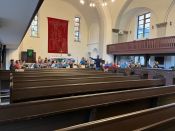 "Bitte mehr davon!" – Bläserworkshop mit Matthias Jann für Bläserinnen und Bläser des Kirchenkreises in Berlin-Karlshorst. Foto: Hans-Georg Furian