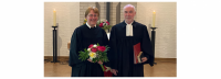 Nach dem Einführungsgottesdienst im Gemeindezentrum Marzahn/Nord: Pfarrerin Sigrid Jahr und Superintendent Hans-Georg Furian. Foto: Jürgen Bosenius