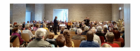 Noch einmal Kreiskirchentag-Feeling: Posaunenchor und Jungbläsergruppe des Evangelischen Kirchenkreises Berlin Süd-Ost begeistern mit Konzert im Gemeindezentrum Biesdorf. Foto: privat