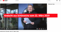 Andacht aus Schöneiche vom 22. März 2020 mit Pfarrerin Kerstin Lütke