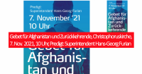 Gebet für Afghanistan und Zurückkehrende, Christophoruskirche, 7. Nov.  2021, 10 Uhr, Predigt: Superintendent Hans-Georg Furian