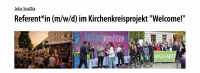 Die SozDia Stiftung Berlin sucht eine*n Referent*in (m/w/d) für das Kirchenkreisprojekt "Welcome!" in Teilzeit (20 Stunden/Woche) in Berlin Lichtenberg